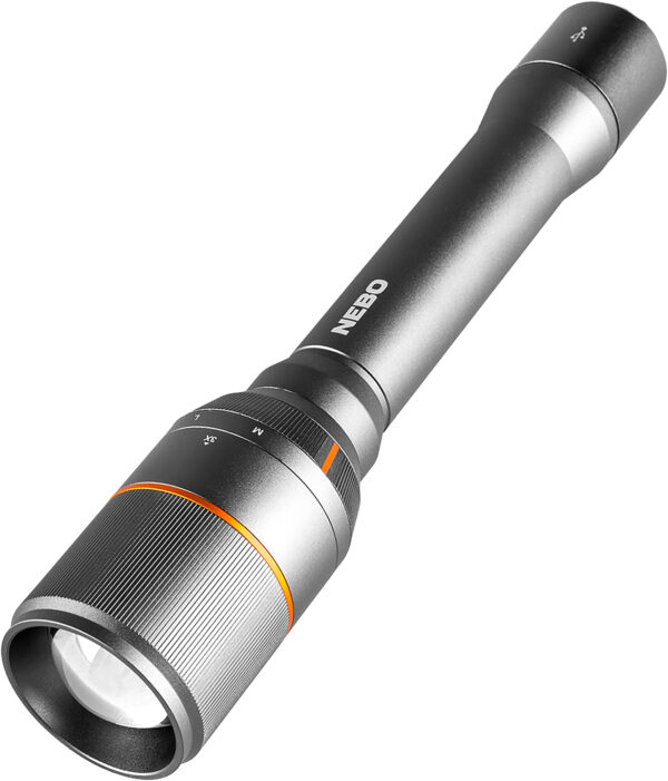 157460 NEBO Davinci 1000 Flashlight Gray, 100/400/1,000 Lumens