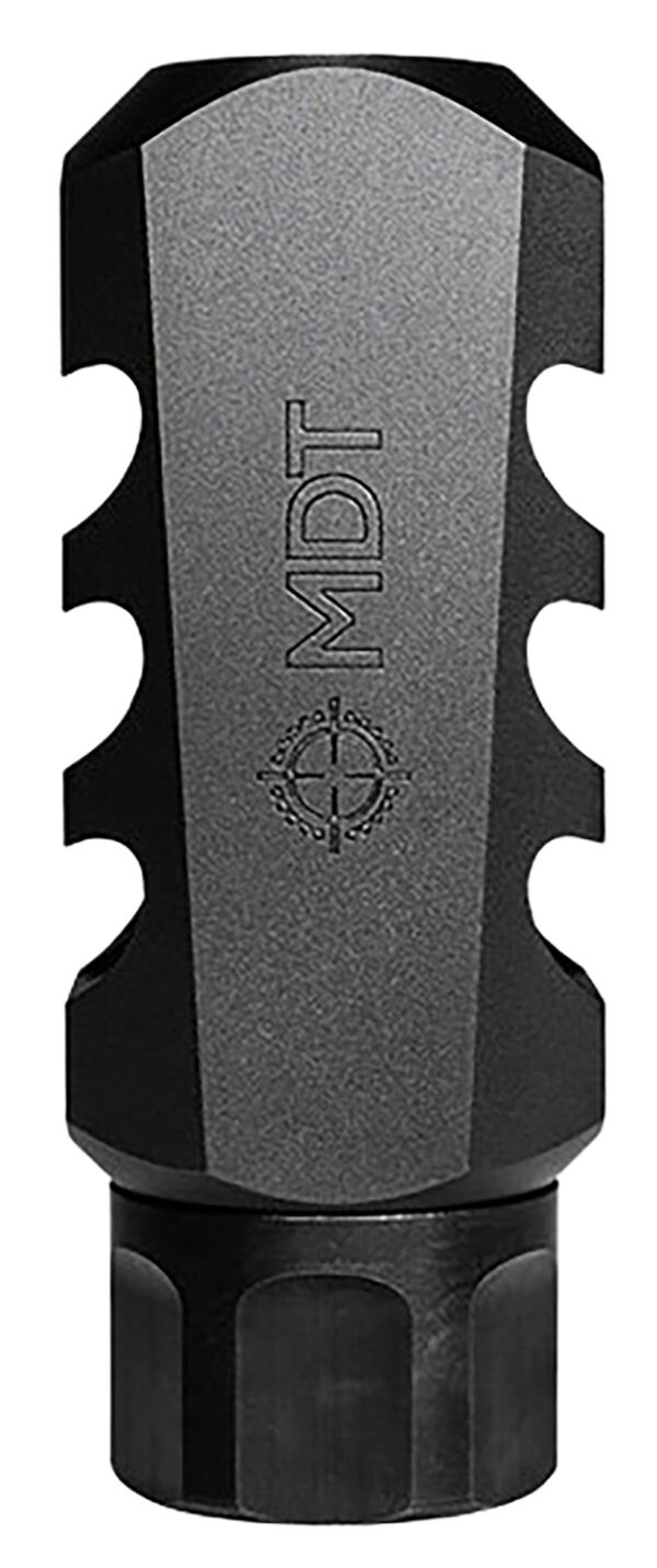Mdt Sporting Goods Inc 103516BLK Elite Muzzle Brake  30 Cal (7.62mm), Black Steel, 3 Port, 5/8″-24 tpi