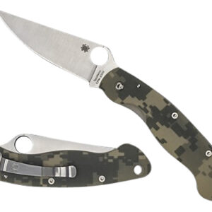 Spyderco C36GPCMO Military  4″ Folding Clip Point Plain Stonewashed CPM S30V SS Blade/ Digital Camo G10 Handle Includes Pocket Clip