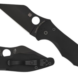 Spyderco C85GPBBK2 Yojimbo 2  3.20″ Folding Wharncliffe Plain Black DLC CPM S30V SS Blade/Black Textured G10 Handle Includes Pocket Clip