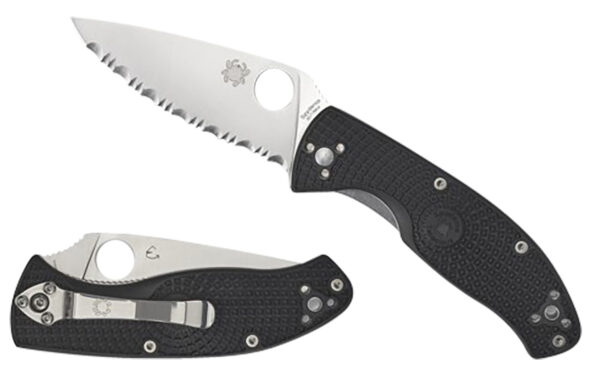158070 Spyderco Tenacious Lightweight C122PSBK 3.39″ Part Serrated