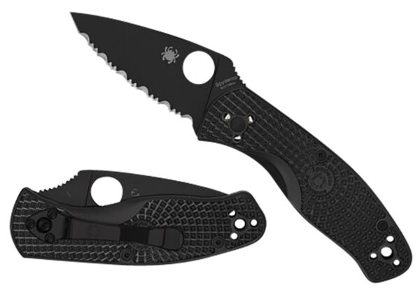 158071 Spyderco Persistence Lightweight 2.75in Black Oxide Plain Edge