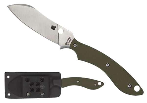 158100 Spyderco Stok Drop Point — 2.95″ Blade, Olive Drab G-10