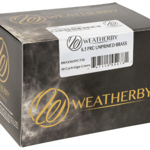 Weatherby 6.5 PRC Unprimed Brass Cases – 50/Box