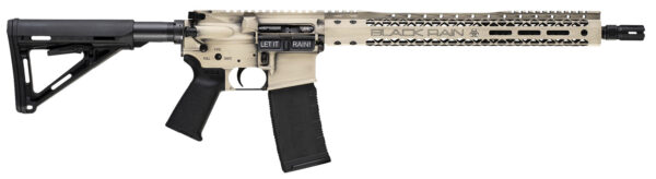 158560 Black Rain Ordnance BROWTPLSB Spec 15+ We The People 5.56x45mm NATO 30+1 16″, Light Sand Battleworn with Deep Engraving, 15″ Slim M-LOK, Magpul Grip/Carbine Stock, Castle Flash Hider