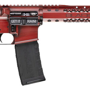 Black Rain Ordnance BROWTPRB Spec 15+ We The People 5.56x45mm NATO 30+1 16″, Red Battleworn with Deep Engraving, 15″ Slim M-LOK, Magpul Grip/Carbine Stock, Castle Flash Hider