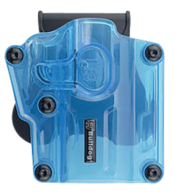 Bulldog Max Multi-Fit Polymer Holster w/ Paddle — Transparent Blue RH
