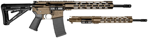 Diamondback DB1721K061 DB15 Combo 5.56x45mm NATO & 300 Blackout 16″ 30+1, FDE Carbon Rec/12″ M-LOK Handguard, Black Magpul Carbine Stock & Grip, Includes 2 Uppers