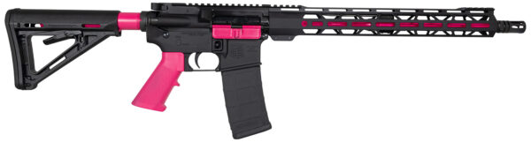 Diamondback DB175AK591 DB15  5.56x45mm NATO 16″ 30+1, Black with Prison Pink Accents, Carbon Lower, 15″ M-Lok Handguard, Magpul Carbine Stock, A2 Grip