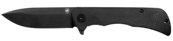 Templar Knife PFMBK321 Paladin  3.27″ Folding Drop Point Plain Black Powder Coated D2 Steel Blade, 4.40″ Black Micarta Handle