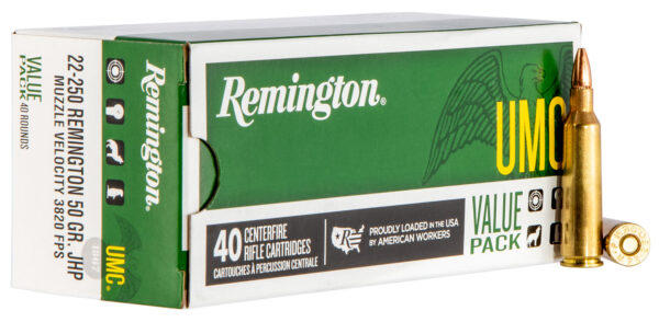 15938 Remington UMC 22-250 Rem 50 gr JHP 40rd