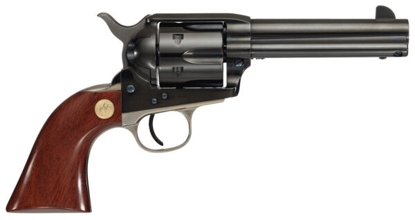 160545 Cimarron MP400B1401 Pistoleer 357 Mag 6 Shot 4.75″ Blued Rifled Steel Barrel & Cylinder, Blued Steel Frame w/Nickel Backstrap & Triggerguard, Walnut Grip, Exposed Hammer