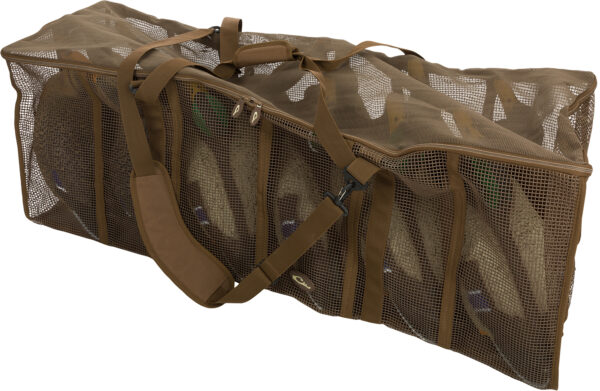 160784 Drake Waterfowl DA370012D Decoy Bag Floater 12 Slot Duck Brown Vinyl-Coated Mesh