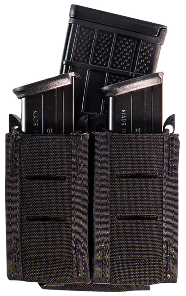 High Speed Gear TACO Duty Double Pouch – Black Nylon, 3 Compartments