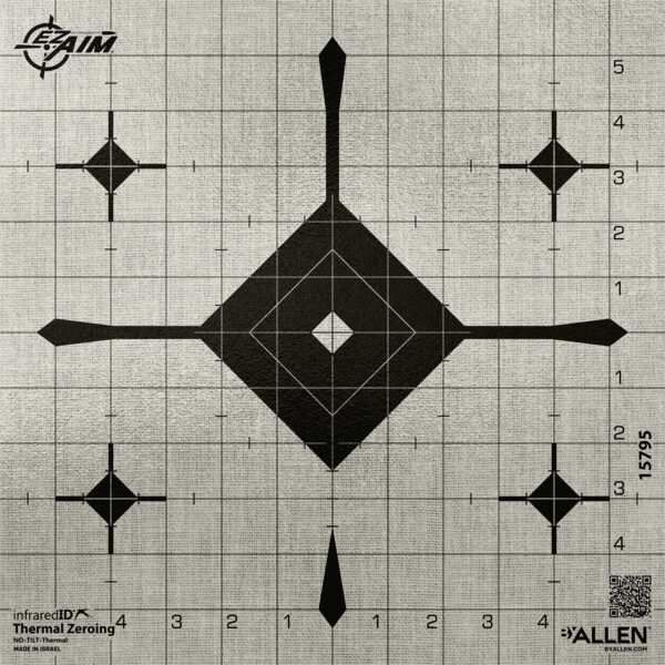 161251 Allen EZ Aim Thermal ID Grid Bullseye Target 12×12 Gray