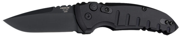 Hogue 24116 A01  2.75″ Folding Drop Point Plain Black Cerakote 154CM SS Blade/Matte Black Aluminum Handle
