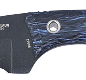 CRKT 2709B Clever Girl  4.60″ Fixed Veff Serrated Black Powder Coated SK-5 Steel Blade, Blue Marbled G10 Handle