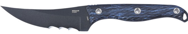 162121 CRKT 2709B Clever Girl 4.60″ Fixed Veff Serrated Black Powder Coated SK-5 Steel Blade, Blue Marbled G10 Handle