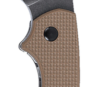 CRKT 5317B Pilar III 2.97″ Folding Spear Point Plain Stonewashed D2 Steel Blade, Brown G10/SS Handle