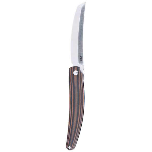 162128 CRKT 5930 Ancestor EDC 3.60″ Folding Tanto Plain Satin D2 Steel Blade, Black/Brown Stripe G10 Handle