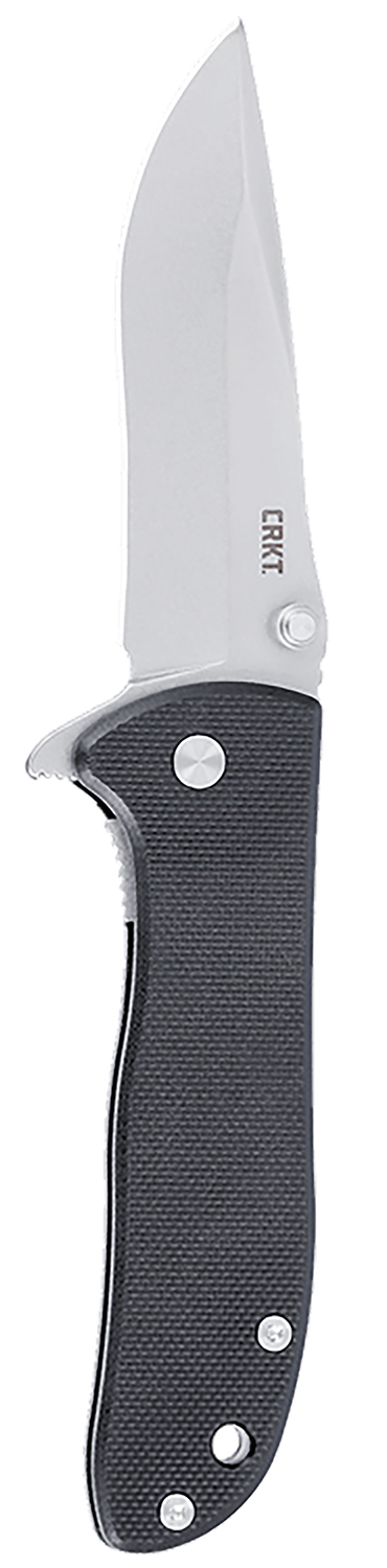 CRKT 6450D2 Drifter  EDC 2.88″ Folding Drop Point Plain Stonewashed D2 Steel Blade, Black Textured G10 Handle