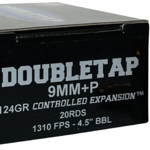 DoubleTap 9mm +P 124gr JHP Controlled Expansion 20rd Box