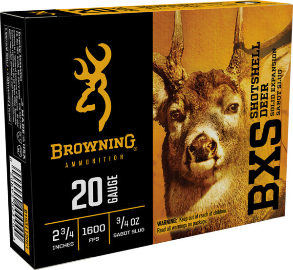 Browning BXS 20 Gauge 2.75in 3/4 oz Sabot Slug, 5/Box