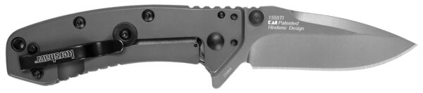164134 Kershaw 1555TIX Cryo 2.75″ Folding Drop Point Plain Gray TiN 8Cr13MoV SS Blade Gray PVD Stainless Steel Handle Clamshell Packaging