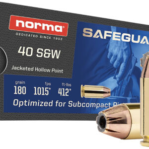 Norma Safeguard 40 S&W 180 gr JHP – 50 rd Box