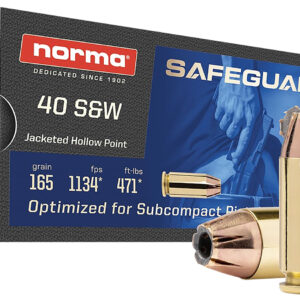 Norma Safeguard .40 S&W 165 gr JHP — 50rd Box