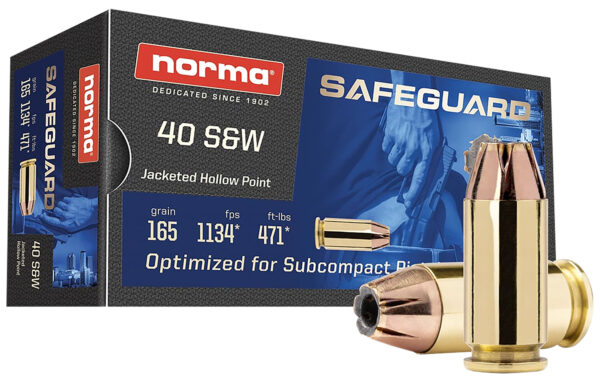Norma Safeguard .40 S&W 165 gr JHP — 50rd Box