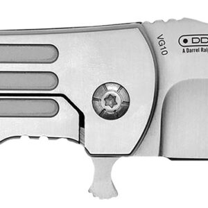 Camillus 19643 Dominator II 3″ Folding Drop Point Plain Titanium Bonded 420 Stainless Steel Blade, Silver Carbon Fiber/SS Handle
