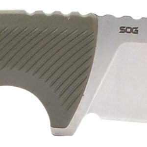 S.O.G SOG17060143 Tellus FX 4.20″ Fixed Clip Point Plain Stonewashed Cryo 440C SS Blade, Olive Drab Textured GRN Handle, Blister Pkg