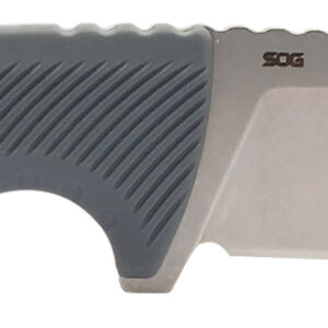 S.O.G SOG17060243 Tellus FX 4.20″ Fixed Clip Point Plain Stonewashed Cryo 440C SS Blade, Wolf Gray Textured GRN Handle, Blister Pack