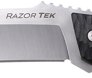 Cold Steel CSFX65RZR Razor Tek  EDC 6.50″ Fixed Clip Point Plain Satin 4116 Krupp SS Blade, 6.13″ Black Textured