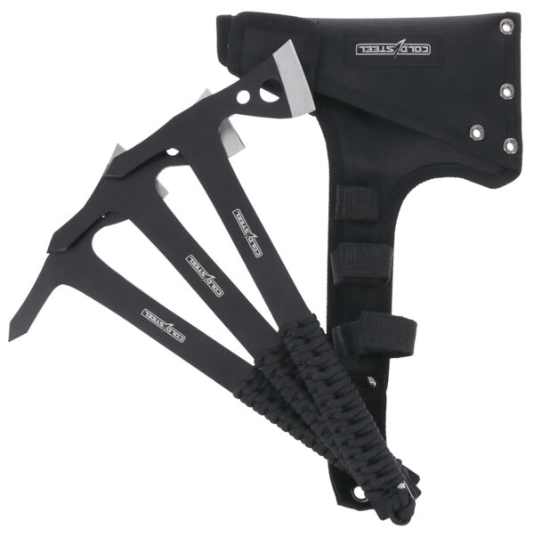 Cold Steel CSTH175AX3PK Throwing Axes  1.75″ Black Oxide 420 Stainless Steel Blade Paracord Wrap Handle Set of 3