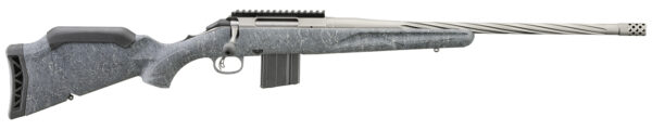 Ruger 46911 American II  Full Size 6.5 Grendel 10+1 20″ Cobalt Cerakote Spiral Fluted Threaded Barrel & Alloy Steel Receiver w/Picatinny Rail, Gray Splatter Adj LOP Synthetic Stock