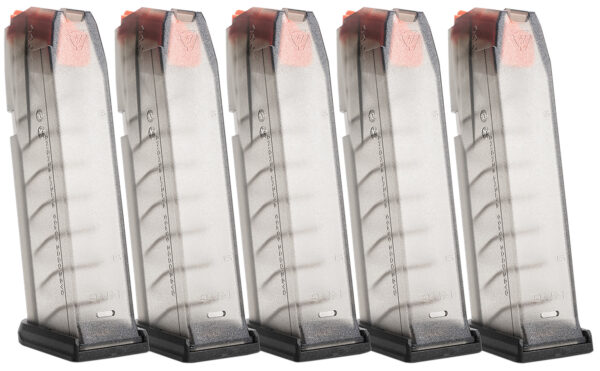 165318 Strike Industries GMAG19X5 15rd Compatible w/ Glock 19/26 Gen3-5 Translucent Smoke 5 Pack