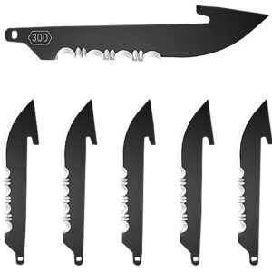 Outdoor Edge RRS30K6C Replacement Blades  6 3″ Black Drop Point Serrated 420J2 SS Blades
