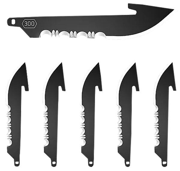 166092 Outdoor Edge RRS30K6C Replacement Blades 6 3″ Black Drop Point Serrated 420J2 SS Blades