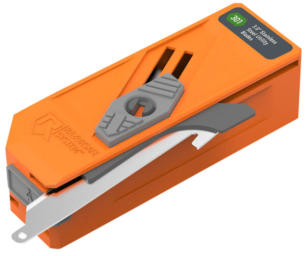 166094 Outdoor Edge RR30D12C Blade Dispenser Blaze Orange, 12 Drop Point 3″ 420J2 SS Blades