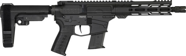 CMMG 57A340FAB Banshee MK57 5.7x28mm 20+1 8″ Black Nitride Medium Taper Threaded Barrel, EML 7″ M-LOK Handguards, Black Armor Cerakote Aluminum Picatinny Rail Receiver, CMMG Zeroed Grips