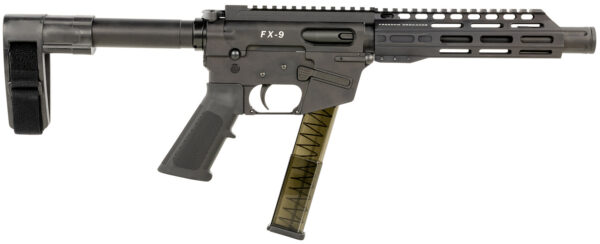 FREEDOM ORDNANCE FX9P8SBM FX-9  9mm Luger 31+1 8″ Black Nitride Steel Barrel, M-LOK Handguards, Black Anodized Aluminum Picatinny Rail Receiver, Black SB Mini Brace, AR15 Grip