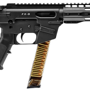 FREEDOM ORDNANCE FX9P10S FX-9  9mm Luger 31+1 10″ Black Nitride Steel Barrel, M-LOK Handguards, Black Anodized Aluminum Picatinny Rail Receiver, Black SBA3 Brace, AR15 Grips, Right Hand