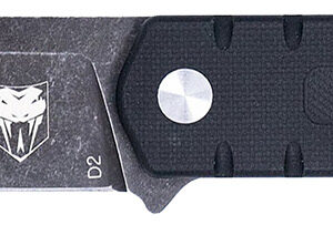 CobraTec Knives CTOWBLKDNS Outdoor Warrior 4.50″ Fixed Drop Point Plain Stonewashed D2 Steel Blade, 4.75″ Black Textured G10 Scales Handle