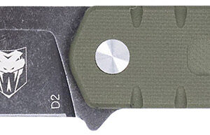 CobraTec Knives CTOWODGDNS Outdoor Warrior 4.50″ Fixed Drop Point Plain Stonewashed D2 Steel Blade, 4.75″ OD Green Textured G10 Scales Handle