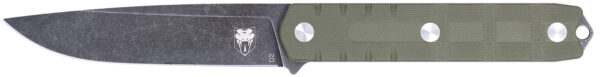 167304 CobraTec Knives CTOWODGDNS Outdoor Warrior 4.50″ Fixed Drop Point Plain Stonewashed D2 Steel Blade, 4.75″ OD Green Textured G10 Scales Handle