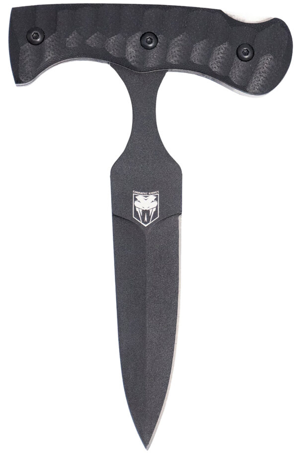 167308 CobraTec Knives FG10PD Folding Push Dagger 2.88″ Folding Dagger Plain Black D2 Steel Blade, 4.06″ Black Textured G10 Scales Handle
