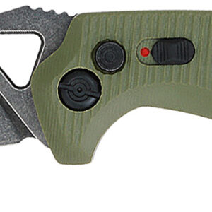 CobraTec Knives ODGAFRYK Ryker  3.75″ Folding Plain Black Stonewashed D2 Steel Blade, 5″ OD Green Textured G10 Handle