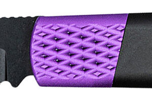 CobraTec Knives CTWOLVERINEBLK Gideon  3″ Folding Plain Black Stonewashed D2 Steel Blade, 4.25″ Black/Purple Aluminum Handle